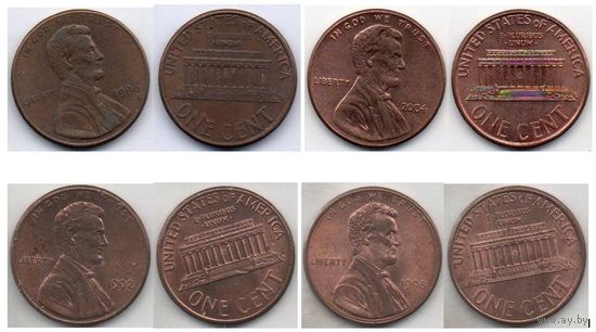 СОЕДИНЁННЫЕ ШТАТЫ АМЕРИКИ 1 ЦЕНТ. ПОГОДОВКА. Цена за одну монету.