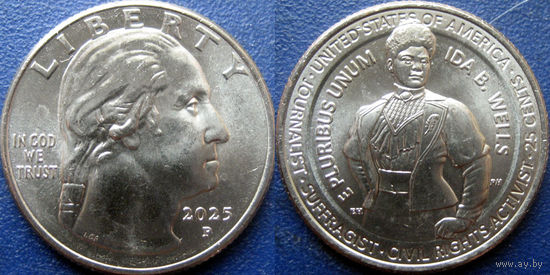 США. Квотер 2025 Выдающиеся женщины N16 Ида Белл Уэллс-Барнетт. Минтмарка Р.