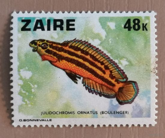 Марка Заир, Конго, фауна, рыбы, 1982 г.