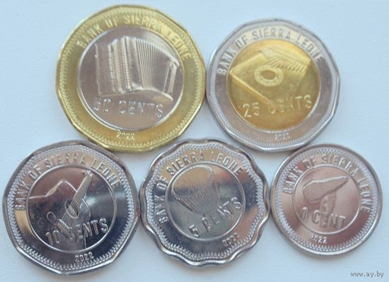Сьерра Леоне набор 1, 5, 10, 25, 50 центов 2022