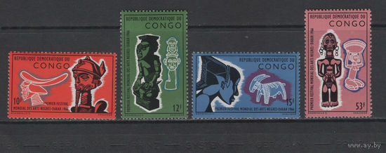 Конго 1966 Фестиваль негритянского искусства Идолы Mi#254-257