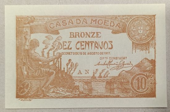 10 сентаво 1917 года - Португалия - UNC