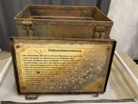 Термос полевой кухни вермахт с боевыми повреждениями