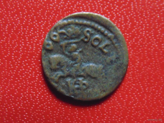 Медный солид. Боратинка. Ян II Казимир Ваза. 1665 г.