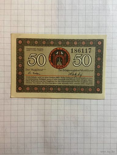 50 пфеннингов (нотгельды) г. Германия.