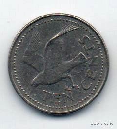 БАРБАДОС 10 ЦЕНТОВ 1990. ФАУНА. ЧАЙКА БОНАПАРТА