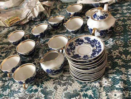 Сервиз Синицы старая Рига золочение