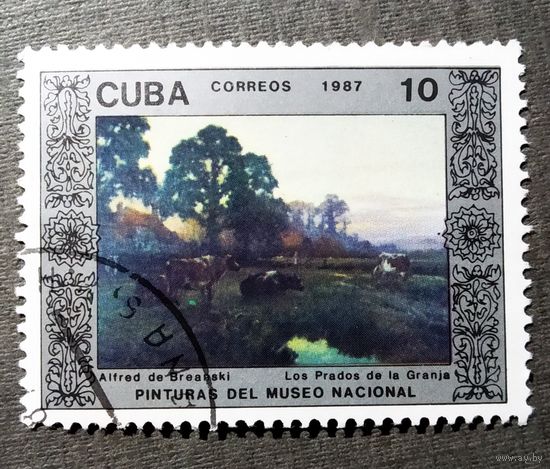 Марка Куба 1987 год Национальный музей Живопись