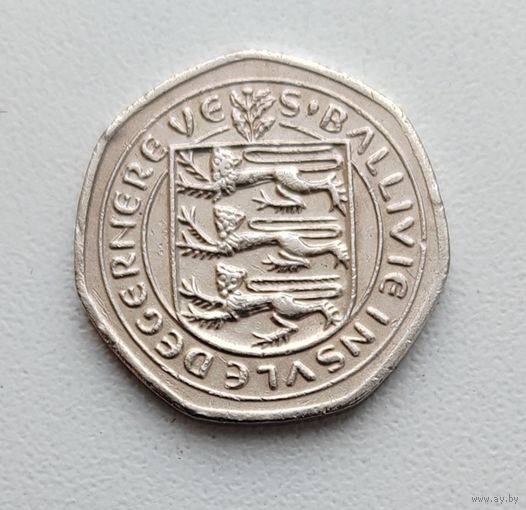 Гернси 20 пенсов, 1982_KM# 3_ НЕЧАСТАЯ_ Одна на АУ_Сохран