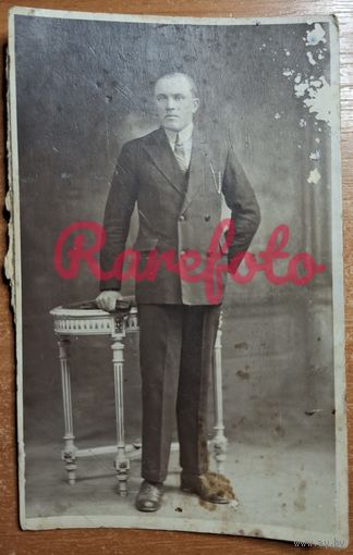 1930-е Открыточный формат джентельмен межвоенная Польша (Западная Беларусь) типажи ретро фото