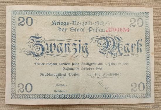 Werty71 Германия 20 марок 1918  банкнота Пассау