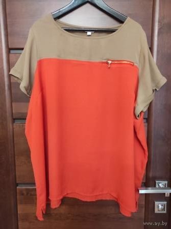 Красивая блуза на 64-66 размер. Wardrobe essentials. Погрули 74 см, длина 76 см. Хорошее состояние. Интересный цвет, насыщенно оранжевый.