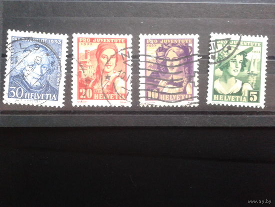 Швейцария,1933, Женские костюмы, полная серия, Михель 16евро гаш.