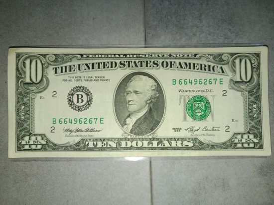 10 долларов США. 1993г