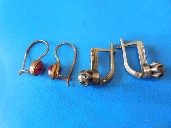 Старые серьги. Серебро.