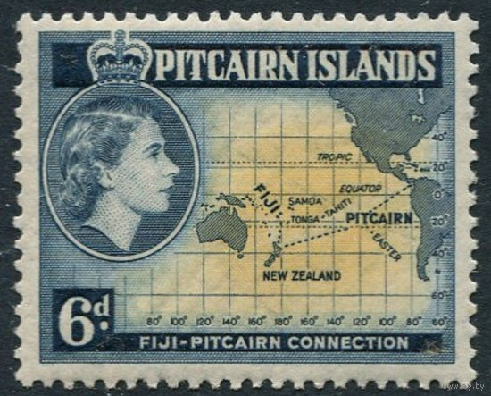 Питкерн 1957 ** Карта, марка из серии (SG 24)