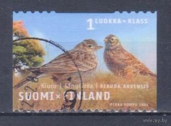 [1310] Финляндия 2003. Фауна.Птицы.Жаворонки. Гашеная марка.
