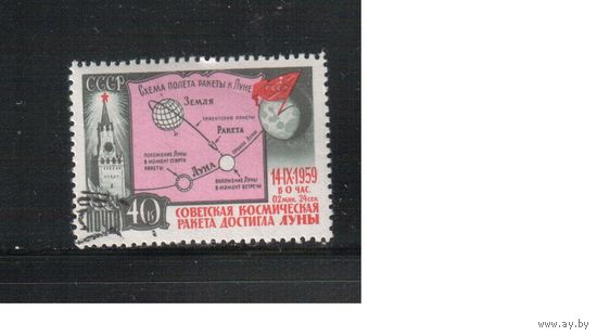 СССР-1959, (Заг.2290)  гаш.(с клеем), 2-я ракета на Луну(1)
