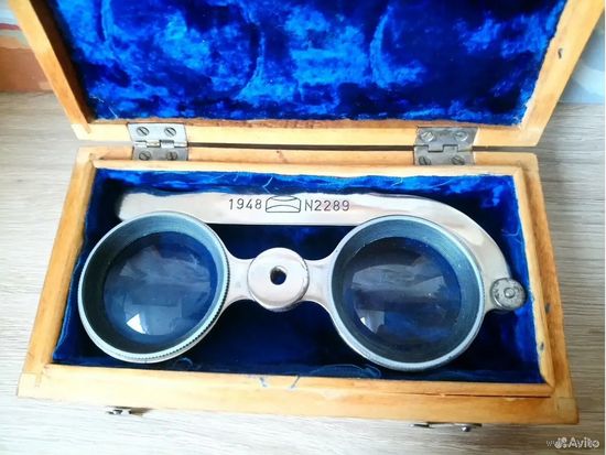 Оптика СССР Стереоскоп лорнет в футляре 1948 год