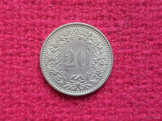 Швейцария 20 раппенов 1993 г.