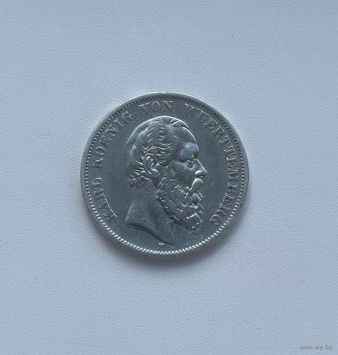 ВЮРТЕМБЕРГ  5 марок 1875 г.