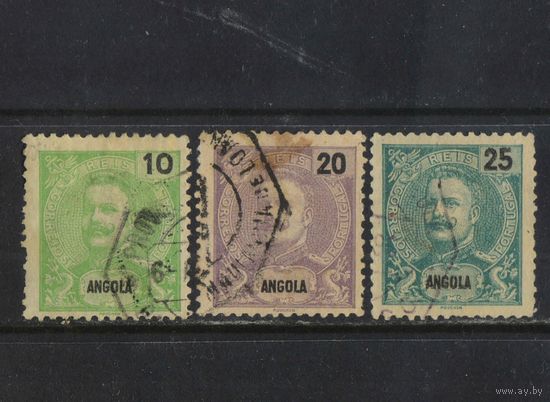 Португалия Колонии Ангола 1898  Карл I Стандарт #40,42,43