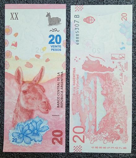 20 песо Аргентина обр. 2017 г. UNC