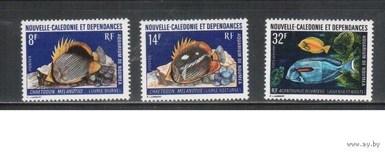 Новая Каледония-1973(Мих.538 -540) **  , Морская  Фауна,Рыбы(полная серия)
