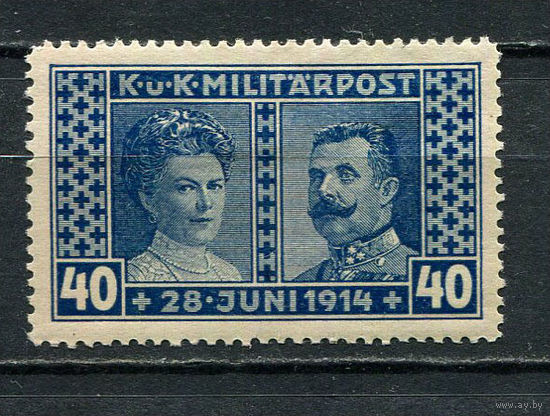 Босния и Герцеговина (Австро-венгерская администрация) - 1917 - Эрцгерцог Франц Фердинанд  и графиня София 40H+2H - [Mi.123A] - 1 марка. MH.  (Лот 14HJ)-T41P50