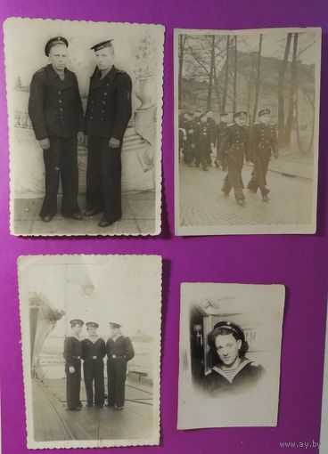 Фото экипажа эсминца "Минск", 1941-1949 г. (4 шт)