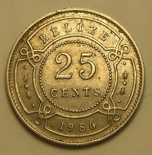 Белиз, 25 Центов 1988