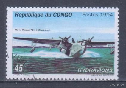 [482] Конго 1994. Авиация.Гидросамолет. Гашеная марка.