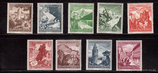 Германия(Рейх)-1938,(Мих.675-683) ** , Зимняя помощь, Цветы(полная серия)