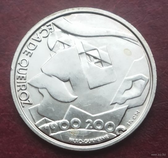 Серебро!Португалия 500 эскудо, 2000 100 лет со дня смерти Эса де Кейроша