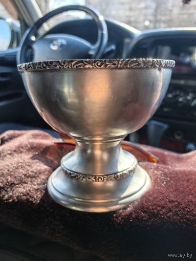 Чаша грааль, фруктовница, конфетница, серебро, вес 277 гр, малый старт