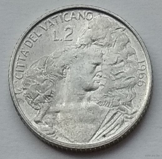 Ватикан 2 лиры 1966 г.