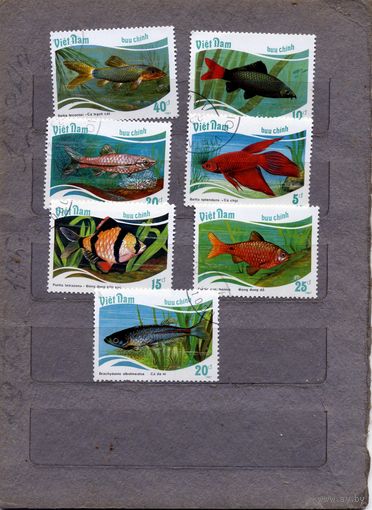ВЬЕТНАМ, 1988,  Рыбы, серия 7м, гашен