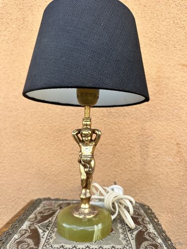 Красивая настольная лампа, бронза, камень, Европа, много лотов с рубля