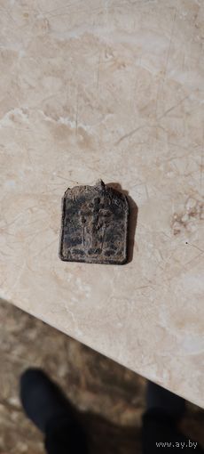 Образок нательный Николай Чудотворца оловянный не чищеный