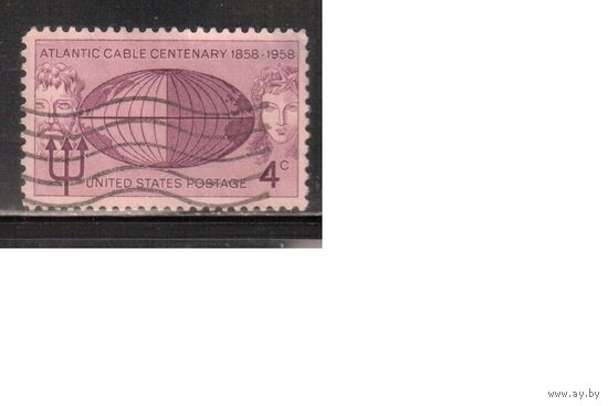 США-1958, (Мих.734), гаш., Трансантлантический кабель, Нептун  (одиночка) ,