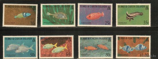 Тёркс и Кайкос-1993(Мих.,1126-1133) , **  ,  Морская  Фауна ,Рыбы(полная серия)