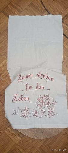 Макатка Панно Полотенце Вышивка Антиквариат Германия 19-20век