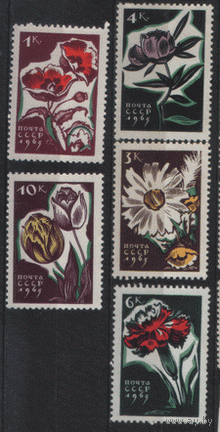 Заг. 3102/06. 1965. Цветы. чист.