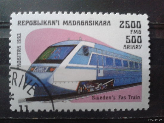 Магадаскар 1993 Локомотив, концевая Михель-3,2 евро гаш