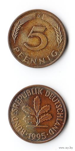 5 пфеннигов Германия 1995 года(D)
