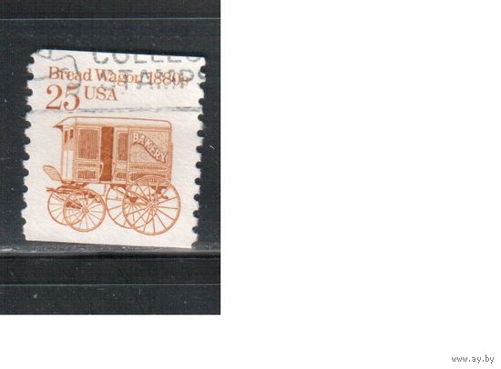 США-1986, (Мих.1859),  гаш. , Стандарт, Транспорт, Повозка для хлеба (одиночка),