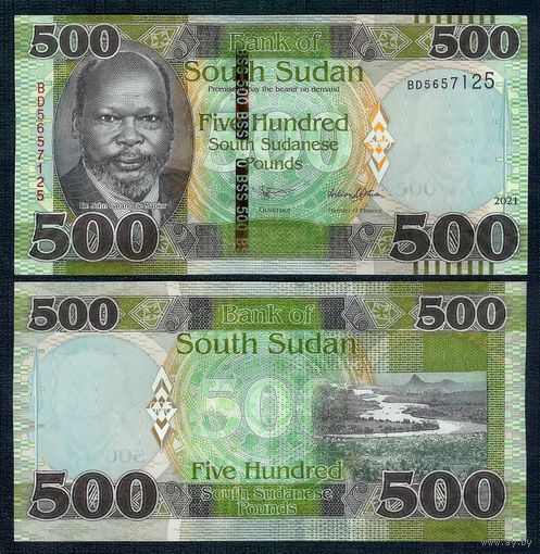 Южный Судан 500 фунтов 2021 год, UNC