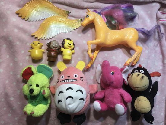 Игрушки детские набором Все что на фото одним лотом за 10 р Лошадь Пегас Мягкие игрушки зверюшки разные