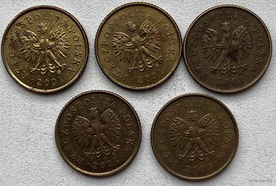 Польша 1 грош 2001 г. Цена за 1 шт.
