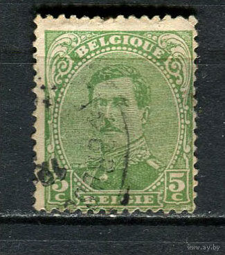 Бельгия - 1915/1922 - Король Альберт I 5С - (есть тонкое место) - [Mi.116Ia] - 1 марка. Гашеная.  (Лот 12Gx)-T4P25